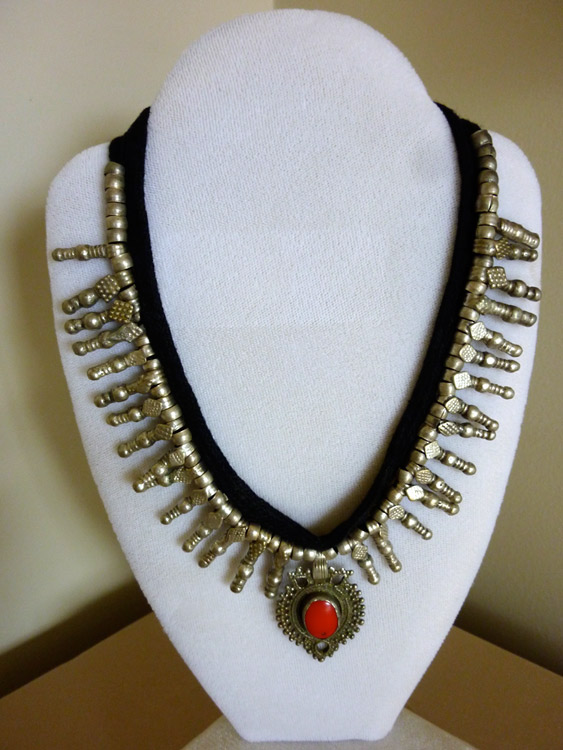 Silver Red Coral Necklace