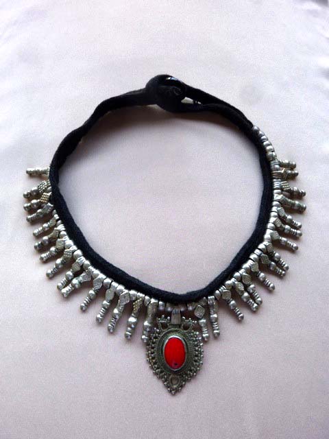 Silver Red Coral Necklace